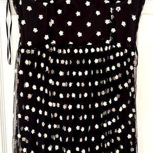 Zara all over embroider détail dress back and white size small on sale